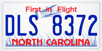 NC license plate DLS8372