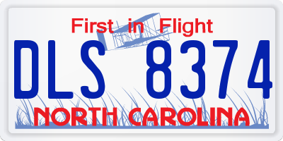 NC license plate DLS8374
