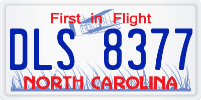 NC license plate DLS8377