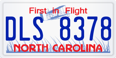 NC license plate DLS8378