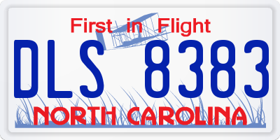 NC license plate DLS8383