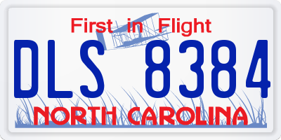 NC license plate DLS8384