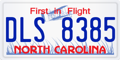 NC license plate DLS8385