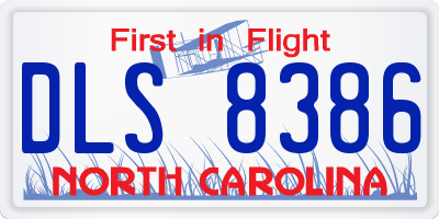 NC license plate DLS8386