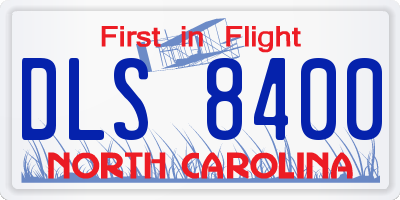 NC license plate DLS8400