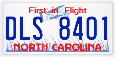 NC license plate DLS8401