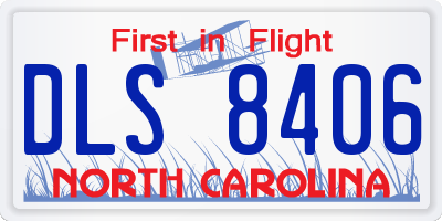 NC license plate DLS8406
