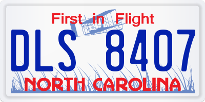 NC license plate DLS8407