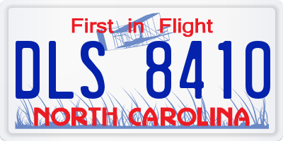 NC license plate DLS8410