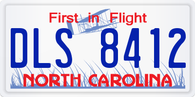 NC license plate DLS8412