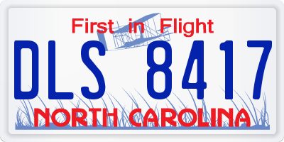 NC license plate DLS8417
