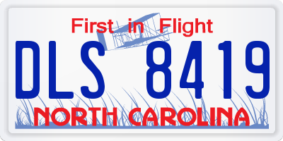 NC license plate DLS8419