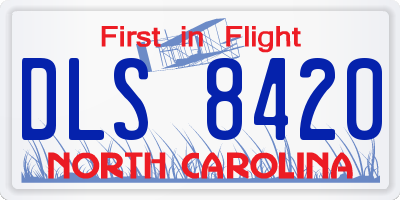 NC license plate DLS8420