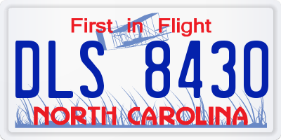 NC license plate DLS8430