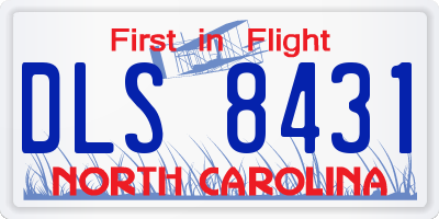 NC license plate DLS8431