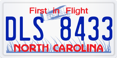 NC license plate DLS8433