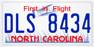 NC license plate DLS8434