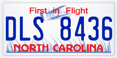 NC license plate DLS8436