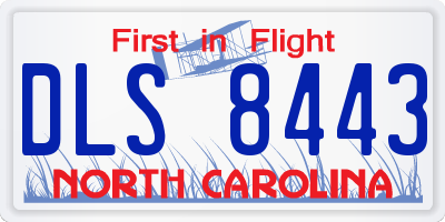NC license plate DLS8443