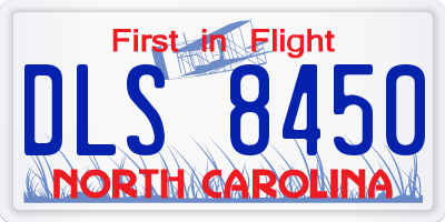 NC license plate DLS8450