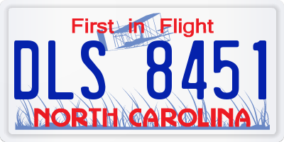 NC license plate DLS8451