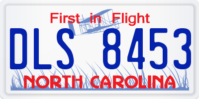 NC license plate DLS8453