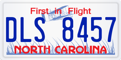 NC license plate DLS8457