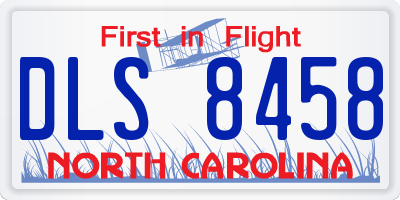 NC license plate DLS8458