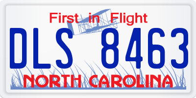 NC license plate DLS8463