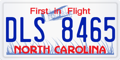 NC license plate DLS8465