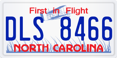 NC license plate DLS8466