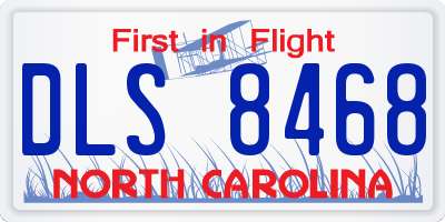 NC license plate DLS8468