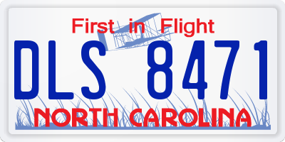 NC license plate DLS8471