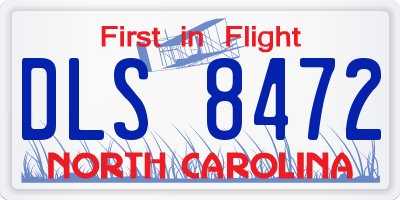 NC license plate DLS8472