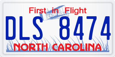 NC license plate DLS8474