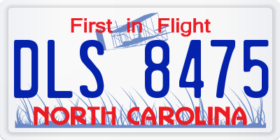 NC license plate DLS8475