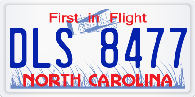 NC license plate DLS8477