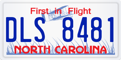 NC license plate DLS8481