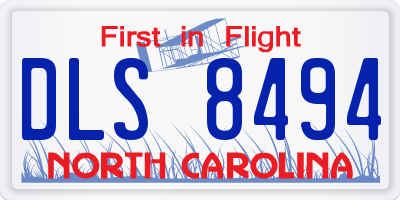 NC license plate DLS8494