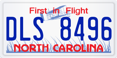 NC license plate DLS8496