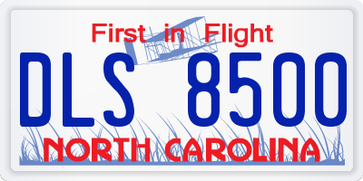 NC license plate DLS8500