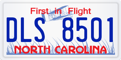 NC license plate DLS8501