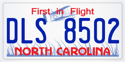 NC license plate DLS8502