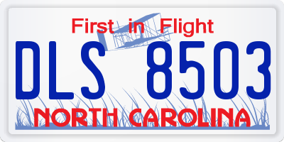 NC license plate DLS8503