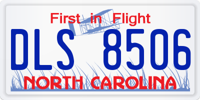 NC license plate DLS8506