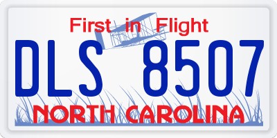 NC license plate DLS8507