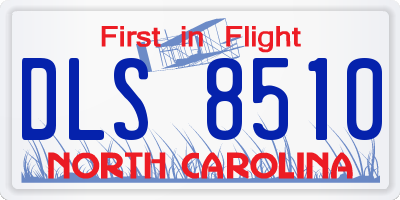 NC license plate DLS8510