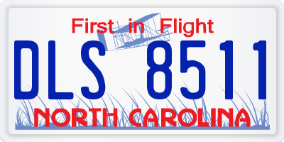 NC license plate DLS8511