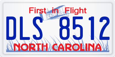 NC license plate DLS8512