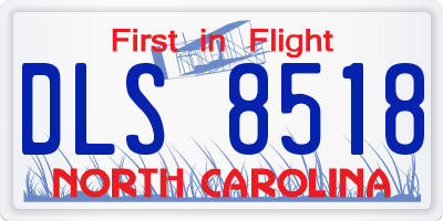 NC license plate DLS8518